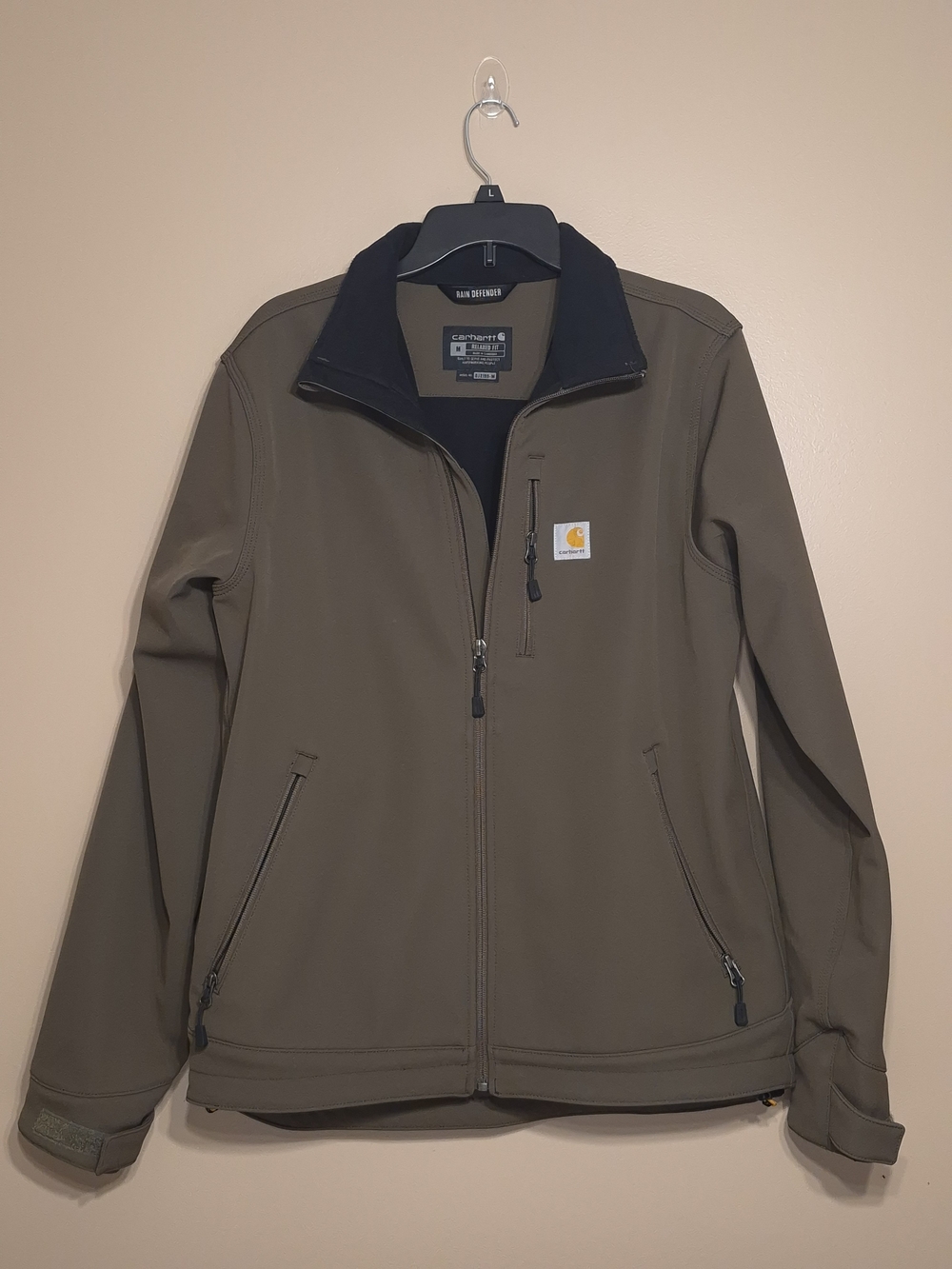 Carhartt Rain Defender Moss Green Men’s Medium Softshell Zip Jacket